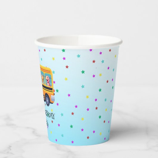 Funny dinosaurier Zurück zur Schule Bus Junge Gebu Pappbecher (Links)