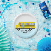 Funny dinosaurier Zurück zur Schule Bus Junge Gebu Pappteller (Party)