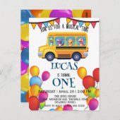 Funny dinosaurier Zurück zur Schule Bus Junge Gebu Postkarte (Vorne/Hinten)