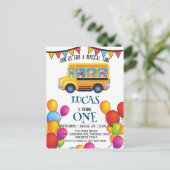 Funny dinosaurier Zurück zur Schule Bus Junge Gebu Postkarte (Stehend Vorderseite)