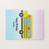 Funny dinosaurier Zurück zur Schule Bus Junge Gebu Puzzle (Horizontal)