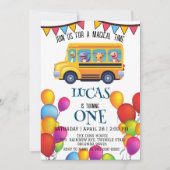 Funny dinosaurier Zurück zur Schule Bus Junge Gebu Save The Date (Vorderseite)