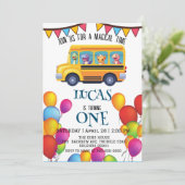 Funny dinosaurier Zurück zur Schule Bus Junge Gebu Save The Date (Stehend Vorderseite)