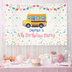 Funny Dinosaurier Zurück zur Schule Bus Kuchen Geb Banner