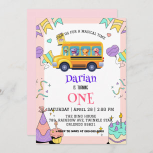 Funny Dinosaurier Zurück zur Schule Bus Kuchen Geb Save The Date