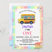 Funny dinosaurier Zurück zur Schule Bus Rainbow Ge Save The Date (Vorne/Hinten)