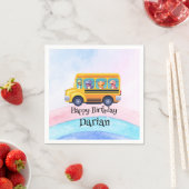 Funny dinosaurier Zurück zur Schule Bus Rainbow Ge Serviette (Beispiel)