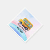 Funny dinosaurier Zurück zur Schule Bus Rainbow Ge Serviette (Ecke)