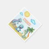 Funny Dinosaurs, Boy's birthday Serviette (Ecke)