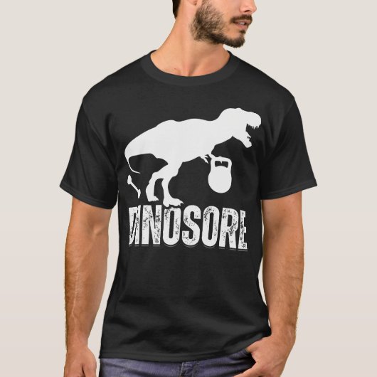 Funny Dinosaurs Workout Gym Fitness Niedlich D heb T-Shirt (Vorderseite)
