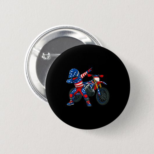 Funny Dirt Bike Art Rider Motocross Motorcycle Dir Button (Vorne & Hinten)