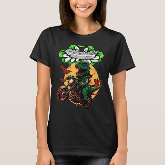 Funny Dirt Bike For Men Boys Kids Dinosaur Motorcy T-Shirt (Vorderseite)