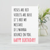 Funny Dirty Happy Birthday Card for Him Einladung (Stehend Vorderseite)