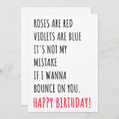 Funny Dirty Happy Birthday Card for Him Einladung (Vorne/Hinten)