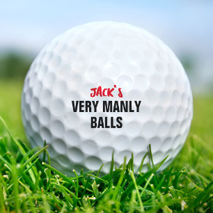 Funny Dirty Joke Very Manly Balls Golfball