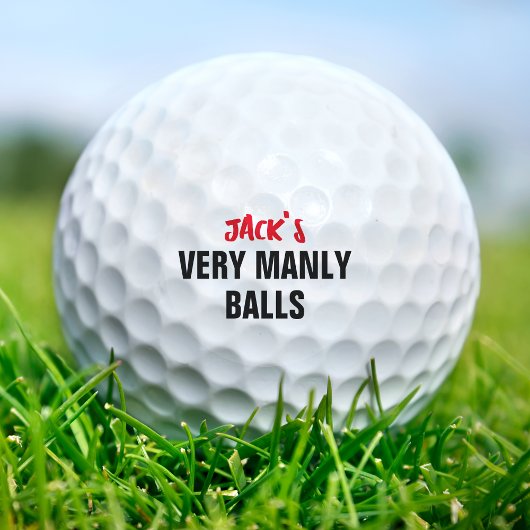 Funny Dirty Joke Very Manly Balls Golfball