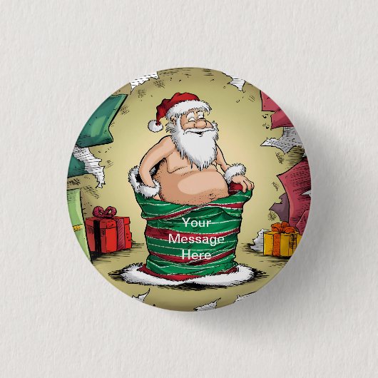 Funny Dirty Santa Christmas Collection Button (Vorderseite)