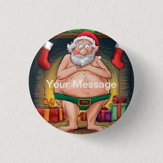 Funny Dirty Santa Christmas Collection Button (Vorderseite)