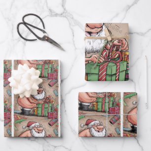 Funny Dirty Santa Christmas Collection Geschenkpapier Set