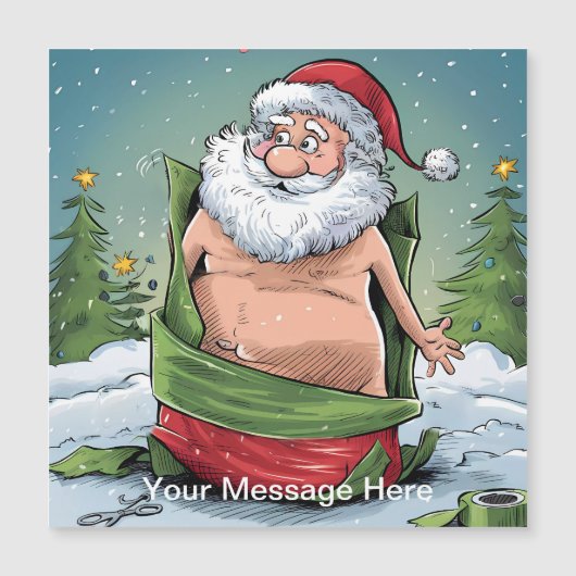 Funny Dirty Santa Christmas Collection Magnetkarte (Vorderseite)