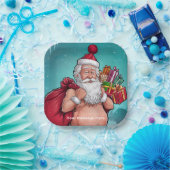 Funny Dirty Santa Christmas Collection Pappteller (Party)