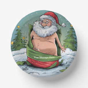 Funny Dirty Santa Christmas Collection Pappteller