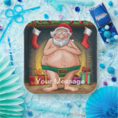 Funny Dirty Santa Christmas Collection Pappteller (Party)