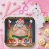 Funny Dirty Santa Christmas Collection Pappteller (Party)