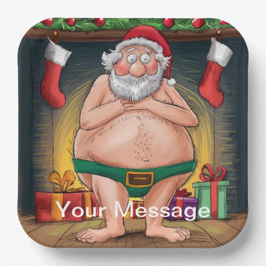 Funny Dirty Santa Christmas Collection Pappteller (Vorderseite)