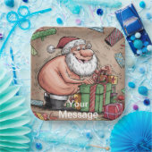Funny Dirty Santa Christmas Collection Pappteller (Party)