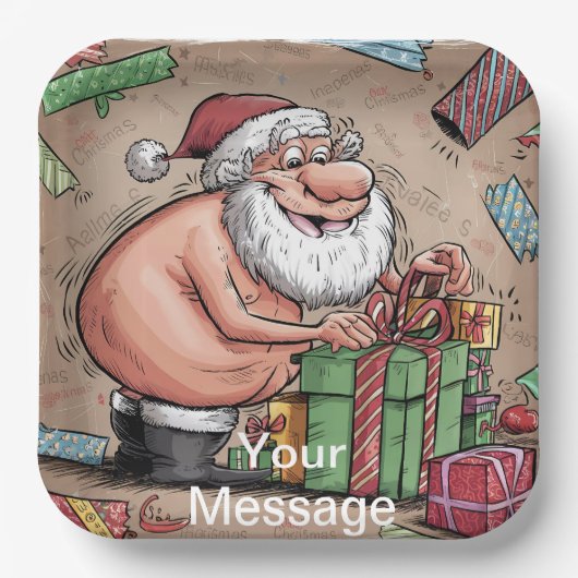 Funny Dirty Santa Christmas Collection Pappteller (Vorderseite)