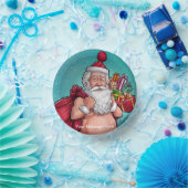 Funny Dirty Santa Christmas Collection Pappteller (Party)