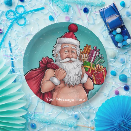 Funny Dirty Santa Christmas Collection Pappteller (Party)