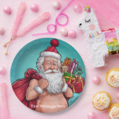 Funny Dirty Santa Christmas Collection Pappteller (Party)