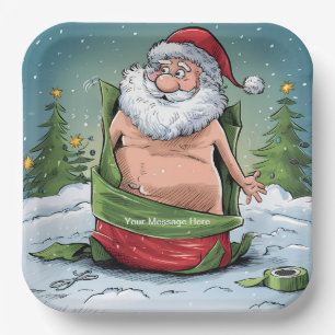 Funny Dirty Santa Christmas Collection Pappteller
