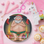 Funny Dirty Santa Christmas Collection Pappteller (Party)