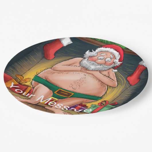 Funny Dirty Santa Christmas Collection Pappteller (Schrägansicht)