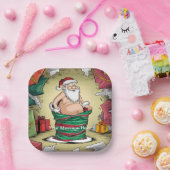 Funny Dirty Santa Christmas Collection Pappteller (Party)