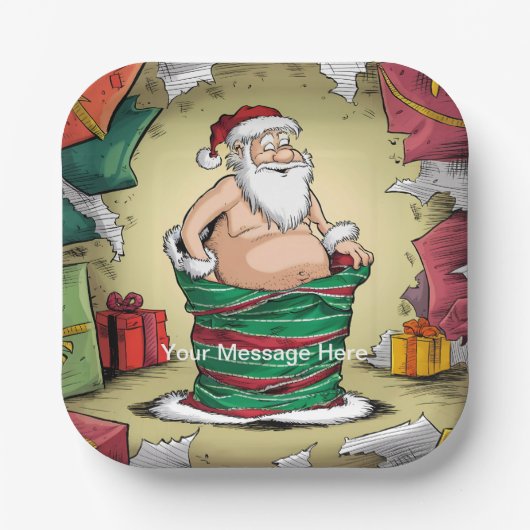 Funny Dirty Santa Christmas Collection Pappteller (Vorderseite)