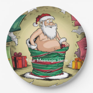 Funny Dirty Santa Christmas Collection Pappteller