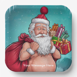 Funny Dirty Santa Christmas Collection Pappteller