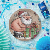 Funny Dirty Santa Christmas Collection Pappteller (Party)