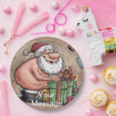 Funny Dirty Santa Christmas Collection Pappteller (Party)