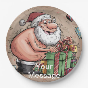 Funny Dirty Santa Christmas Collection Pappteller