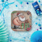 Funny Dirty Santa Christmas Collection Pappteller (Party)