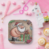 Funny Dirty Santa Christmas Collection Pappteller (Party)