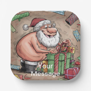 Funny Dirty Santa Christmas Collection Pappteller