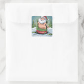 Funny Dirty Santa Christmas Collection Quadratischer Aufkleber (Tasche)