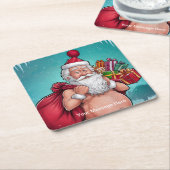 Funny Dirty Santa Christmas Collection Rechteckiger Pappuntersetzer (angewinkelt)