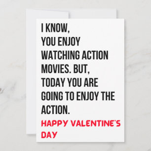 Funny Dirty Valentine's Day Card für einen Film-Bu Feiertagskarte